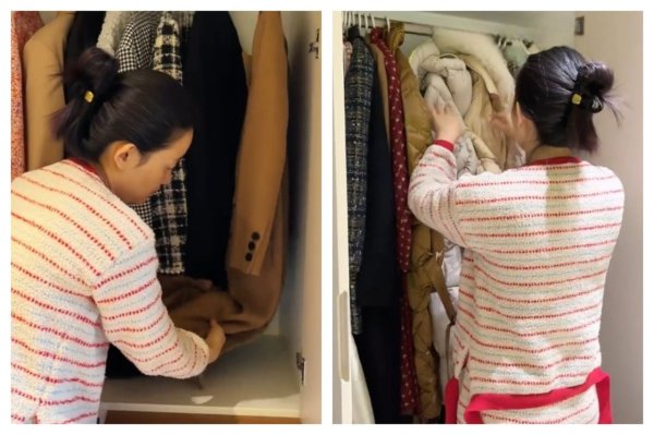 What should I do if the feathered clothes are stuffed into the clothes cabinet and the jacket is too long and concave and folded? 5 winter clothes storage methods to double the small square space
