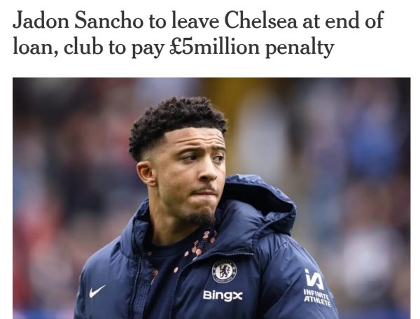 return the goods! DO: Chelsea and Sancho did not agree on personal terms and paid Manchester United a penalty of 5 million